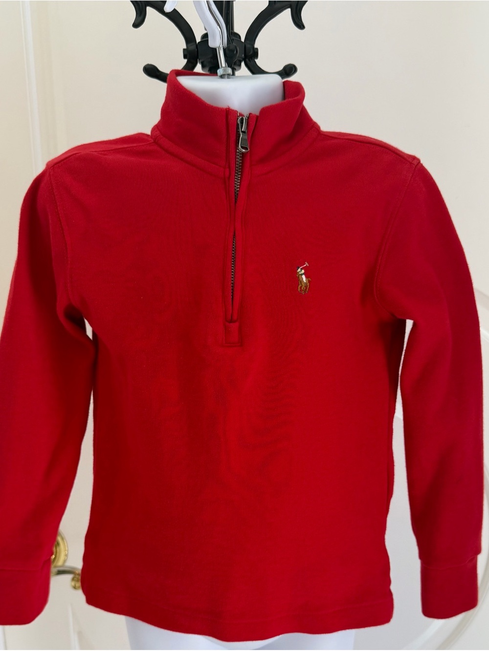 Ralph Lauren Polo Red Half-Zip Pullover with Embroidered Pony Sz 4/4T
